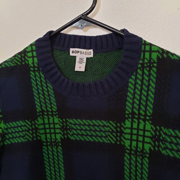 Bop Basics Plaid Crew Neck Wool Blend Sweater - Picture 10 of 15